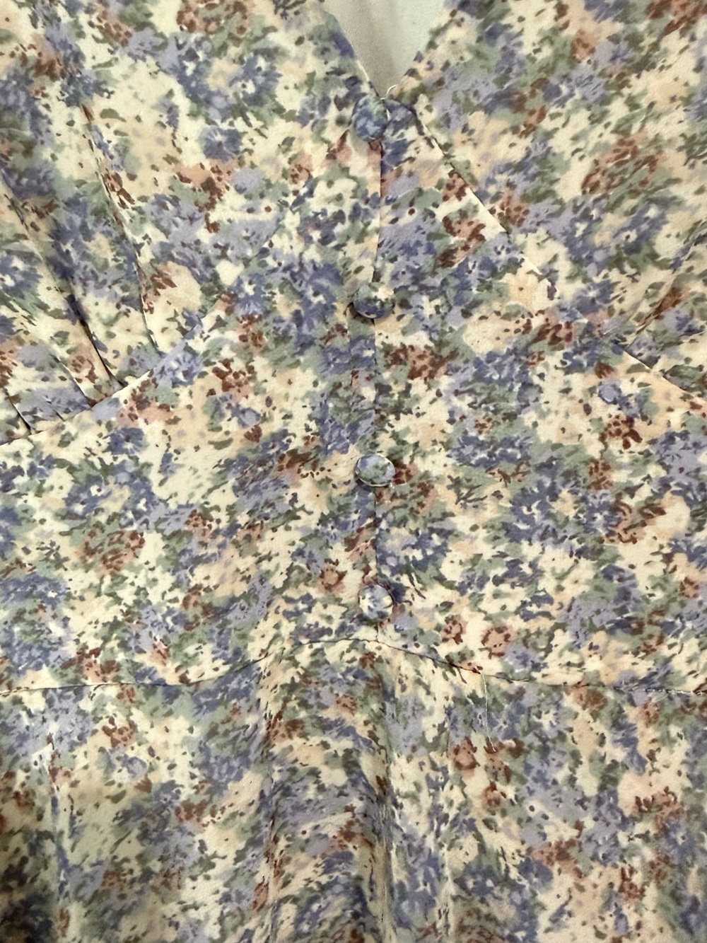 Astr Floral Tiered Maxi Dress in Blue and Cream - Picture 5 of 7